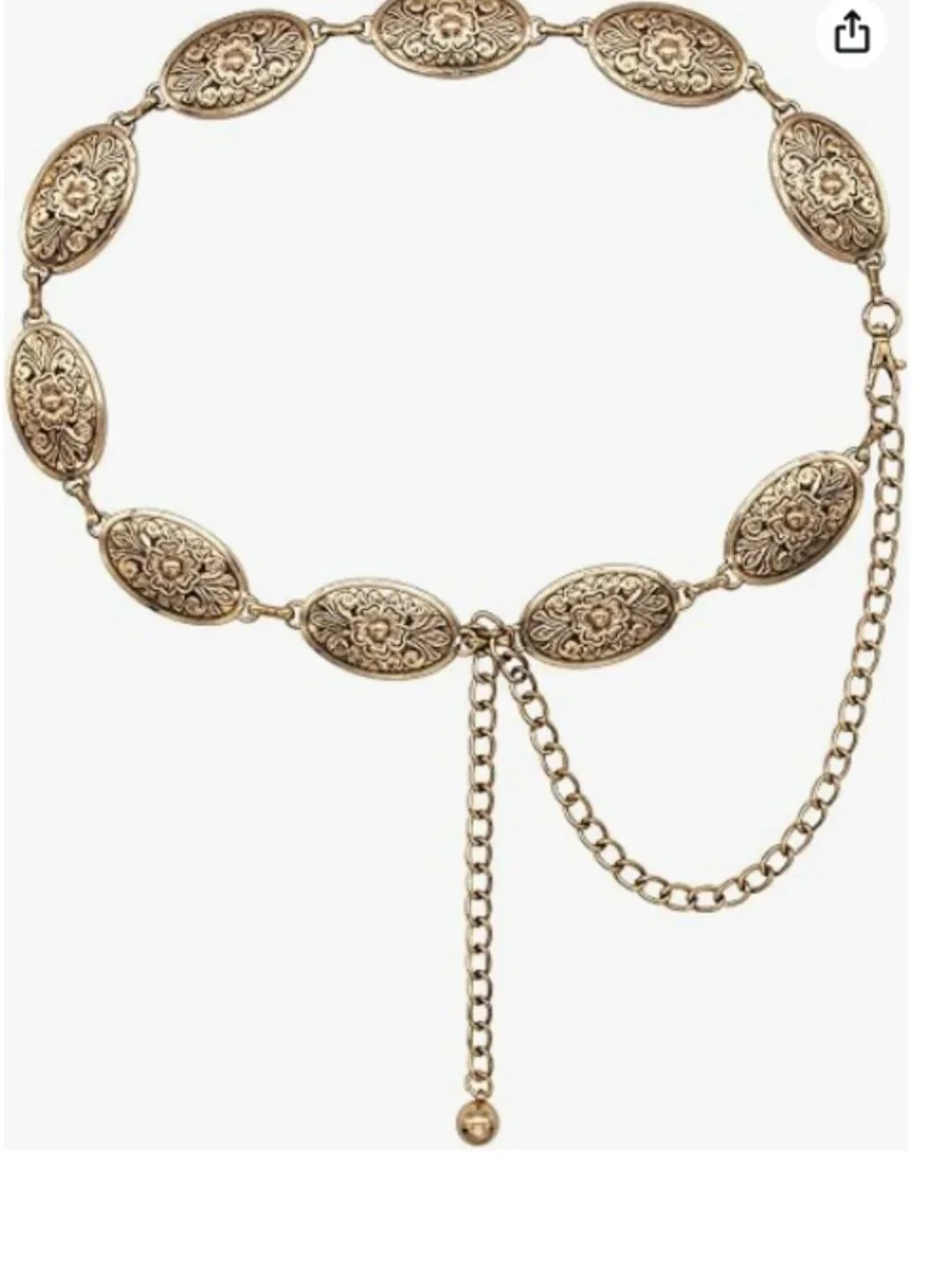 Western Metal Concho Belt for Women Cowgirl Chain Belts for Dresses Jeans Countr